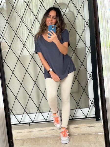 V Yaka Antrasit Renk Sinu Tshirt