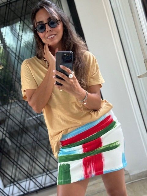 V Yaka Lyocell ( Tencel) Deve Tüyü Sarısı L-XL