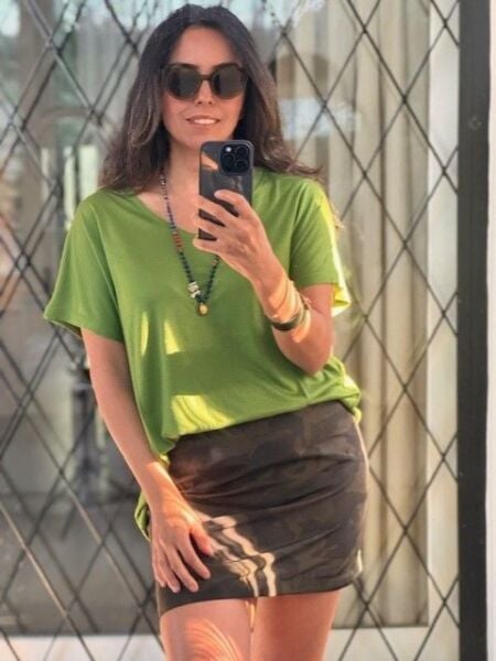 V Yaka Lyocell ( Tencel) Yeşil