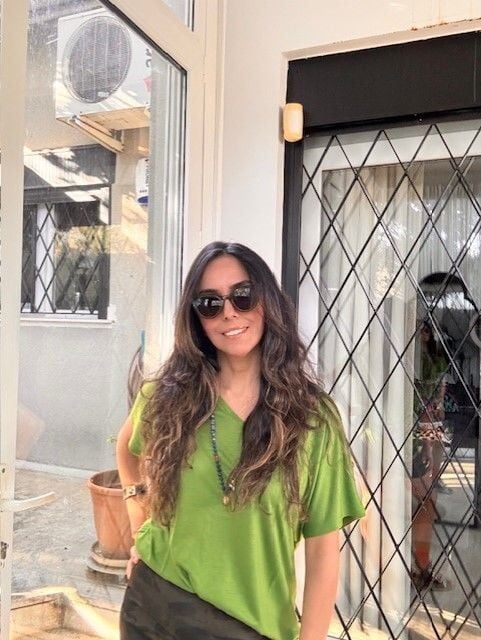 V Yaka Lyocell ( Tencel) Yeşil S-M